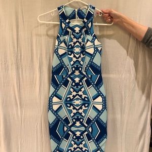 Patterned blue bold print dress